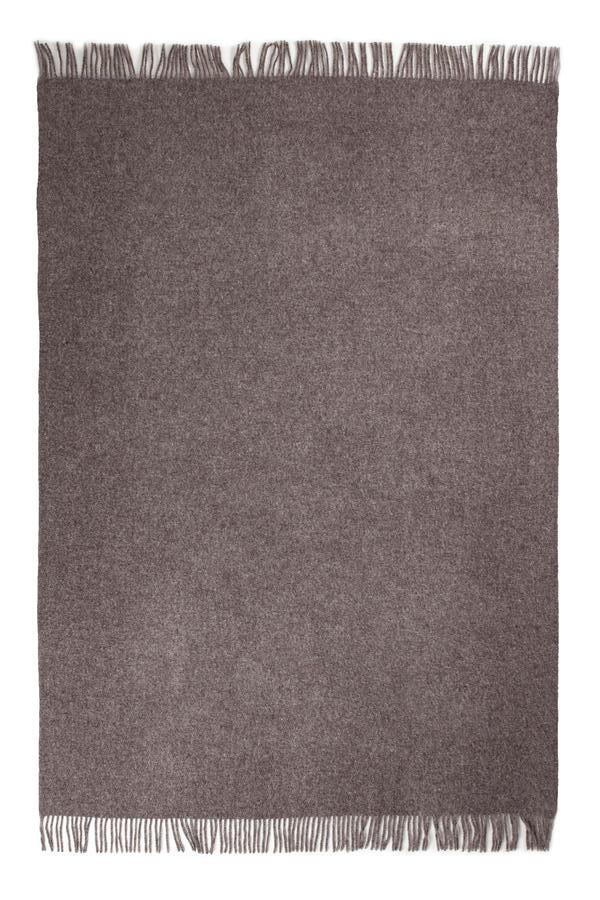 Ensfarvet uldplaid i varm Mocca nuance – 100% ny norsk uld