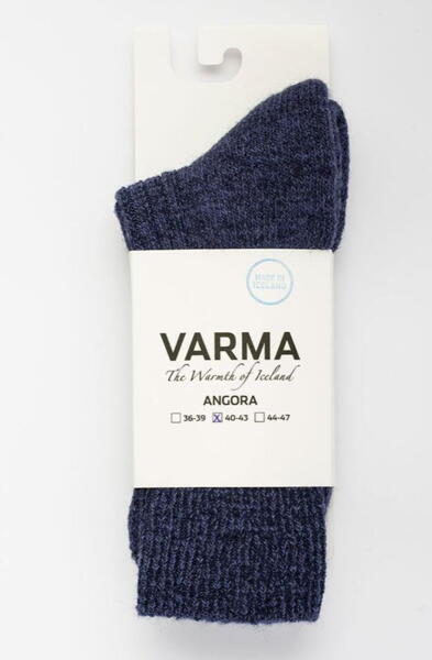 Angora &  lammeuld sokker / Blå / VARMA 