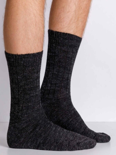 2 Par /  Alpaca sokker/ Grå og Sort