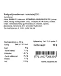 Rødgrød – varedeklaration (bagside)
