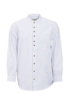 Vintage Cotton Grandfather Shirt- Hvid med blå stribe 