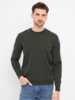 Pullover O Neck / 100% Fine Merino Uld / Green melange / Clipper