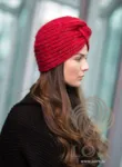 34-18 Höttur Strikkeopskrift hue i Plötulopi (pladegarn) trykt
