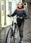 38-6 Eilífð Strikkeopskrift sweater i Léttlopi trykt