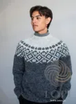 42-1 Hashtag Strikkeopskrift sweater i Plötulopi (pladegarn) trykt