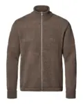 Saltum cardigan med metallynlås Khaki Melange – Clipper
