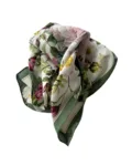 Silketørklæde Rose Flower Garden JL 50 x 50 cm, rosa/grøn – Koustrup & Co.
