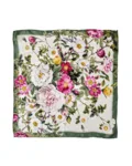 Silketørklæde Rose Flower Garden JL 50 x 50 cm, rosa/grøn – Koustrup & Co.