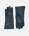 Rhanders damehandsker i lammeskind med uldfor i denim