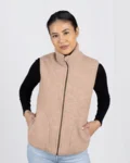Engel Natur dame vest i uldfleece, sand meleret – billede 2