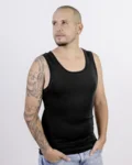 Engel Natur herre singlet i uld & silke, sort – billede 2