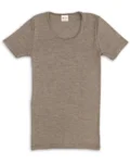 Engel Natur dame t-shirt i uld & silke, valnød
