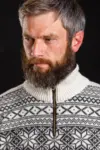 Norsk sweater / Lille lynlås, Telemark / Råhvid / Norwool