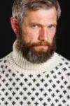 Islænder sweater / Rullekrave / Råhvid / Norwool