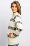 Uldsweater / Naturhvid med koksgrå stjerner