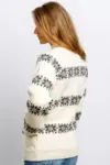 Uldsweater / Naturhvid med koksgrå stjerner