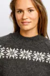 Uldsweater / Koksgrå med hvide stjerner