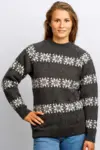 Uldsweater / Koksgrå med hvide stjerner