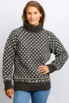 Islænder sweater -klassisk med rullekrave - koksgrå