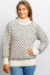 Islænder sweater - klassisk med rullekrave - Råhvid