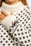 Islænder sweater - klassisk med rullekrave - Råhvid