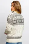 Norsk uldsweater / Lille lynlås  / Råhvid