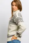 Norsk uldsweater / Lille lynlås  / Råhvid
