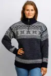 Norsk uldsweater / Lille lynlås  / Mørkeblå