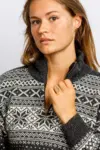 Norsk uldsweater /  Lille lynlås / Koksgrå