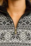 Norsk uldsweater /  Lille lynlås / Koksgrå
