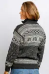 Norsk uldsweater /  Lille lynlås / Koksgrå
