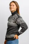 Norsk uldsweater /  Lille lynlås / Koksgrå