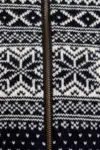 Norsk  strik Cardigan i uld  - Mørkeblå med rød fliskrave - slim fit