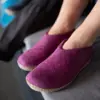 Tøffel med skindsål / Berry / Glerups