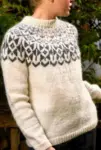 37-9 Heljargjá Strikkeopskrift sweater i Léttlopi trykt