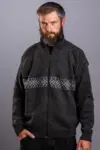 Windstopper jakke / Strik med mønster, høj hals / Grå / Gjestal