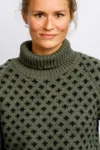Islænder Sweater -klassisk med rullekrave - Mørk Oliven