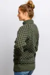 Islænder Sweater -klassisk med rullekrave - Mørk Oliven