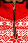 Norsk uldsweater / Lille lynlås  / Rød