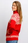 Norsk uldsweater / Lille lynlås  / Rød