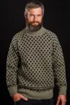 Islænder sweater / Rullekrave / Lys olive / Norwool