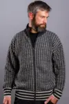 Uld cardigan / Lusemønster, lynlås / Koksgrå / Gjestal