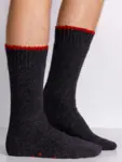 Skridsikker Ragsokker/ 80% Uld/ Sort