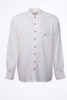 Collarless Linen Grandad Shirt - Bleach White