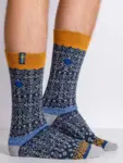 Ragsokker / Svensk Flag / 70% Uld i Flot Strikkemønster