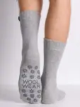 Skridsikker Ragsokker/  Uld 70%/ Lysegrå