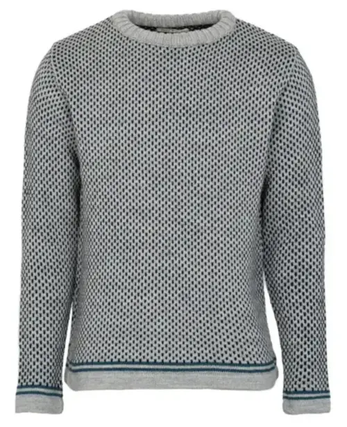 Nordic Stripe Sweater/ Silver Grey / Fuza Wool