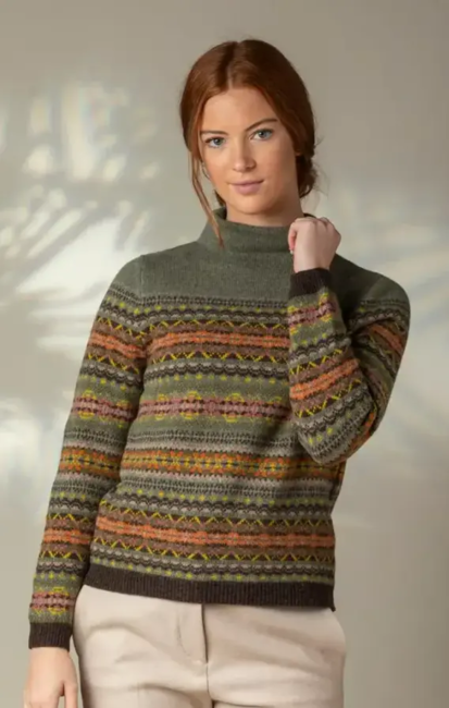 Eribe / Kinross High Neck Sweater/ Agate/ 100% Superfine Merino