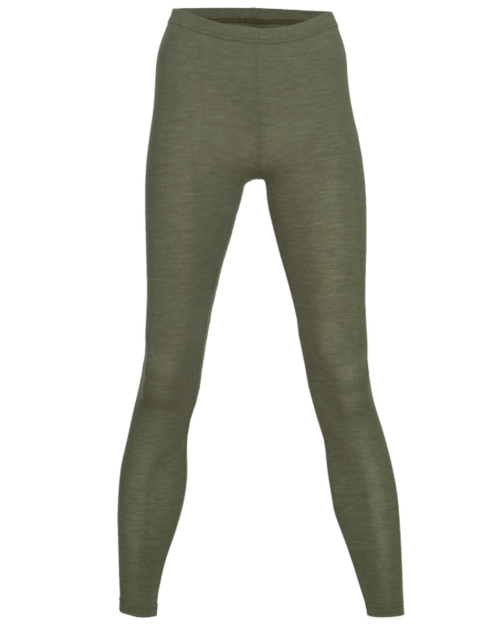 Dame leggings uld/silke, Engel Natur /Grøn