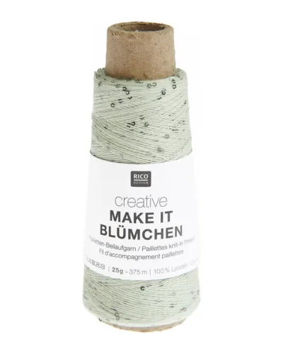Rico Make It Blümchen 013 Salvie – følgetråd med blomsterpailletter, 25 g